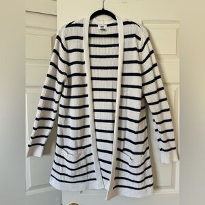 Old Navy, Navy and White Striped Cardigan
